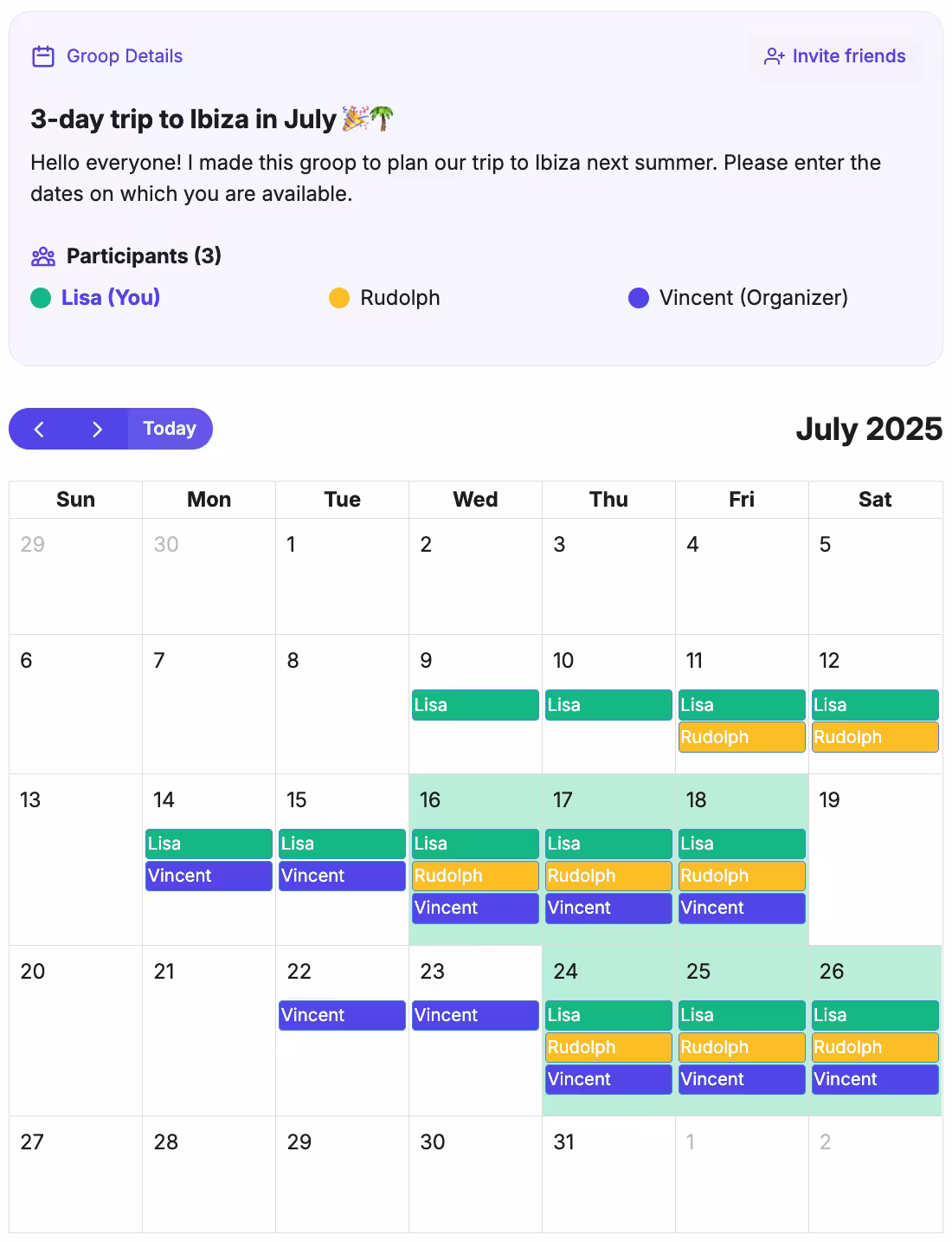 Calendar Demo
