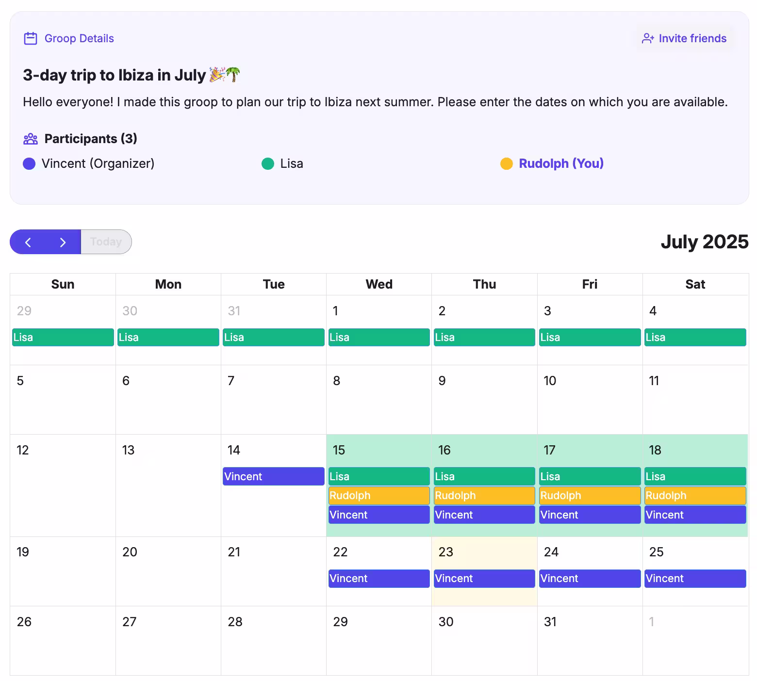 Calendar Demo